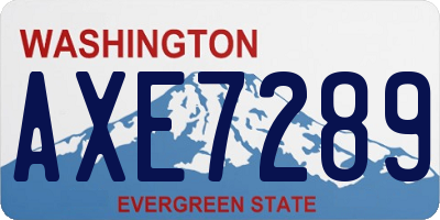 WA license plate AXE7289