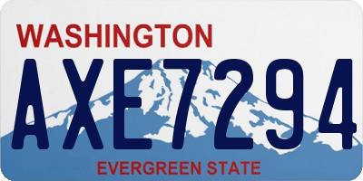 WA license plate AXE7294