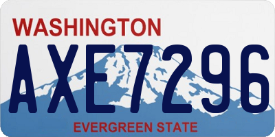 WA license plate AXE7296