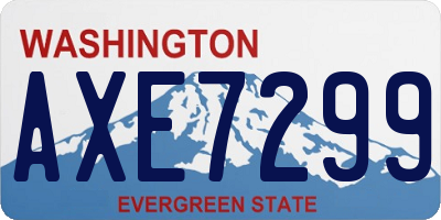 WA license plate AXE7299