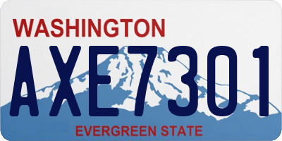 WA license plate AXE7301