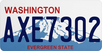 WA license plate AXE7302