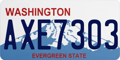 WA license plate AXE7303