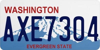 WA license plate AXE7304