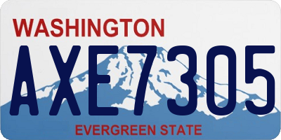 WA license plate AXE7305
