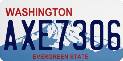 WA license plate AXE7306