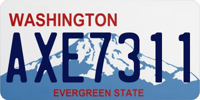 WA license plate AXE7311