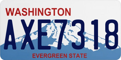 WA license plate AXE7318