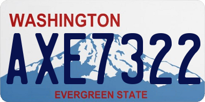 WA license plate AXE7322