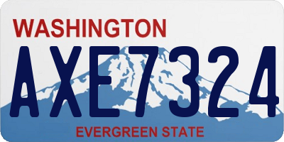 WA license plate AXE7324