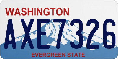 WA license plate AXE7326