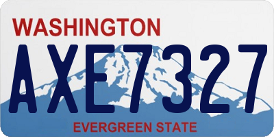 WA license plate AXE7327