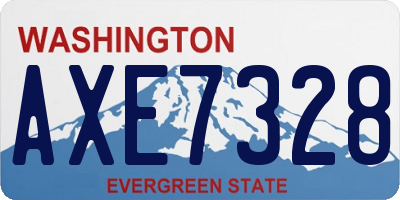 WA license plate AXE7328