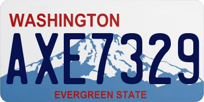 WA license plate AXE7329
