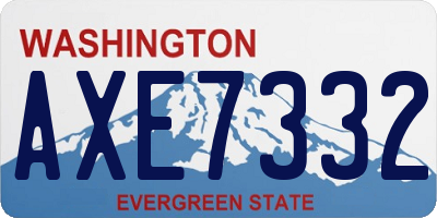 WA license plate AXE7332