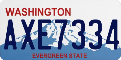 WA license plate AXE7334