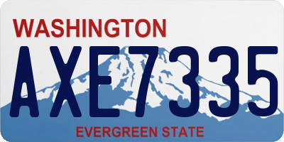 WA license plate AXE7335