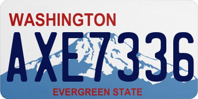 WA license plate AXE7336