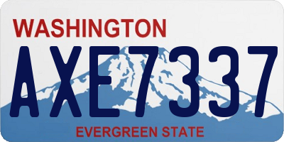 WA license plate AXE7337