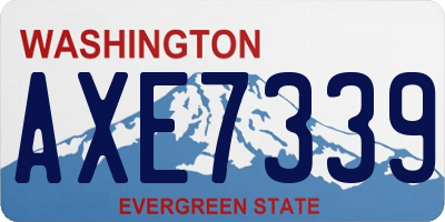 WA license plate AXE7339