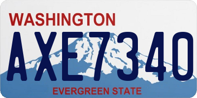 WA license plate AXE7340