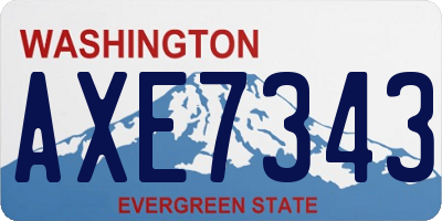 WA license plate AXE7343