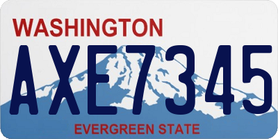 WA license plate AXE7345