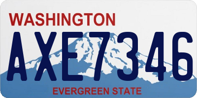 WA license plate AXE7346