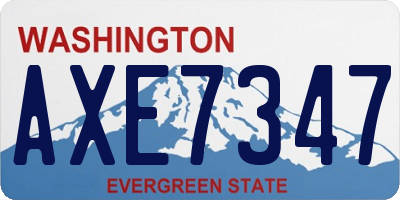 WA license plate AXE7347