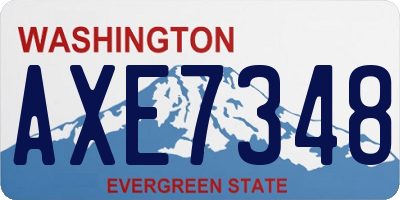 WA license plate AXE7348