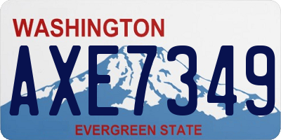 WA license plate AXE7349