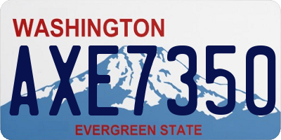 WA license plate AXE7350