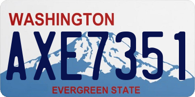 WA license plate AXE7351