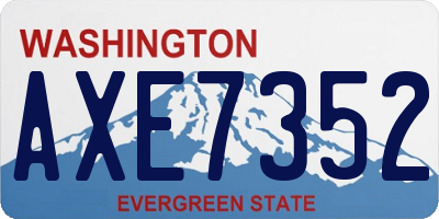 WA license plate AXE7352
