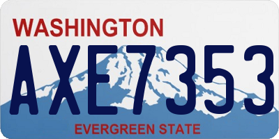 WA license plate AXE7353