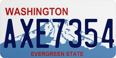 WA license plate AXE7354
