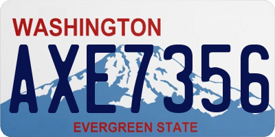 WA license plate AXE7356