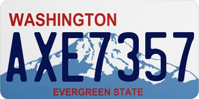 WA license plate AXE7357