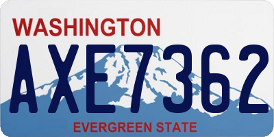 WA license plate AXE7362