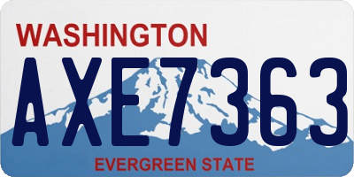 WA license plate AXE7363
