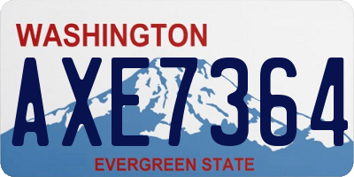 WA license plate AXE7364