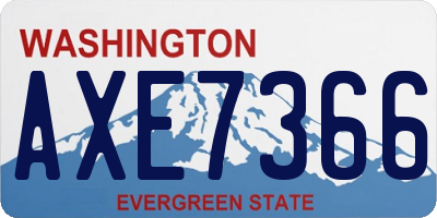 WA license plate AXE7366
