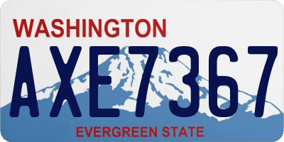 WA license plate AXE7367