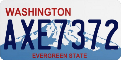 WA license plate AXE7372