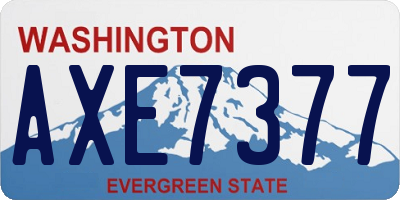WA license plate AXE7377