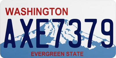 WA license plate AXE7379