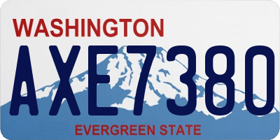 WA license plate AXE7380