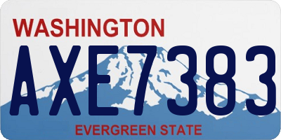 WA license plate AXE7383
