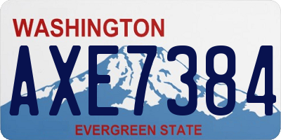 WA license plate AXE7384