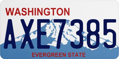 WA license plate AXE7385